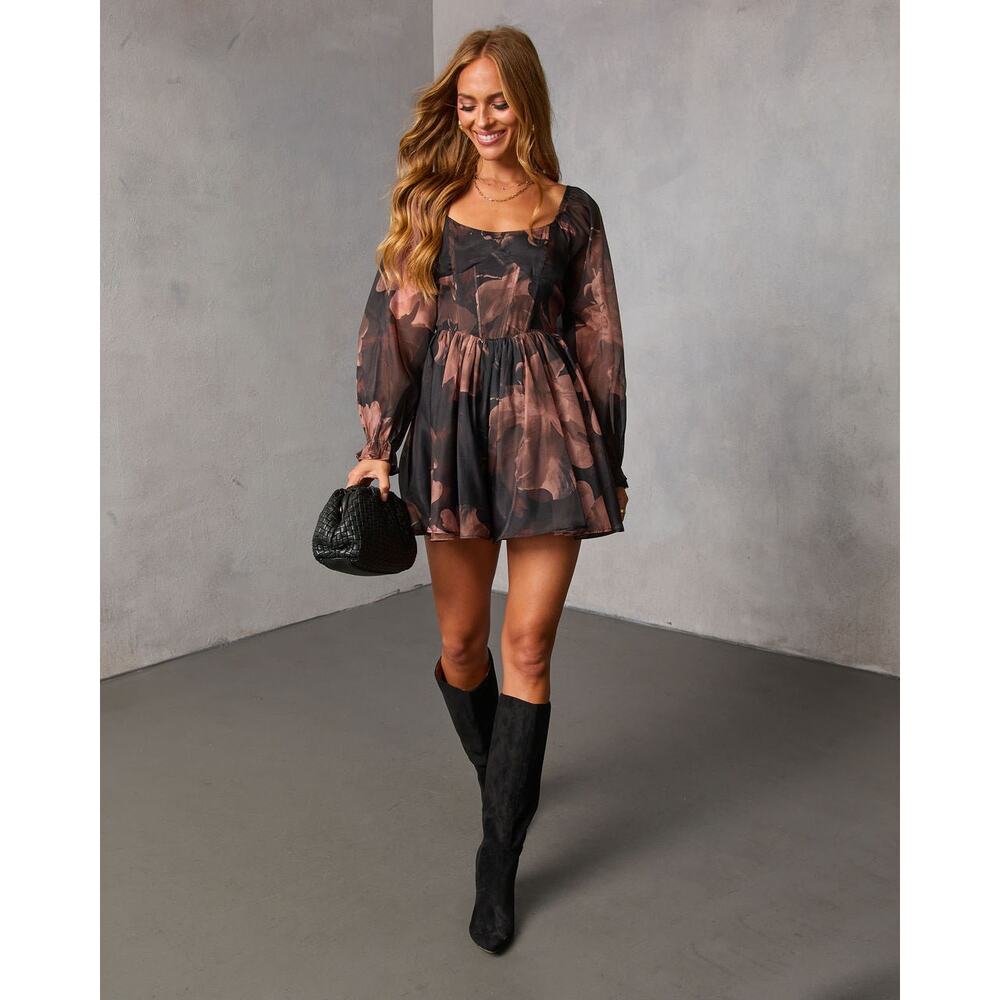 Promesa Rich Blossoms Floral Organza Corset Babydoll Romper Dress NEW Size Small - Picture 16 of 16